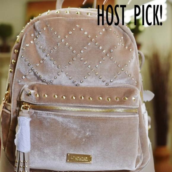 Bebe Joan Handbags - NEW! Bebe Joan Velvet Stones Backpack Quilted